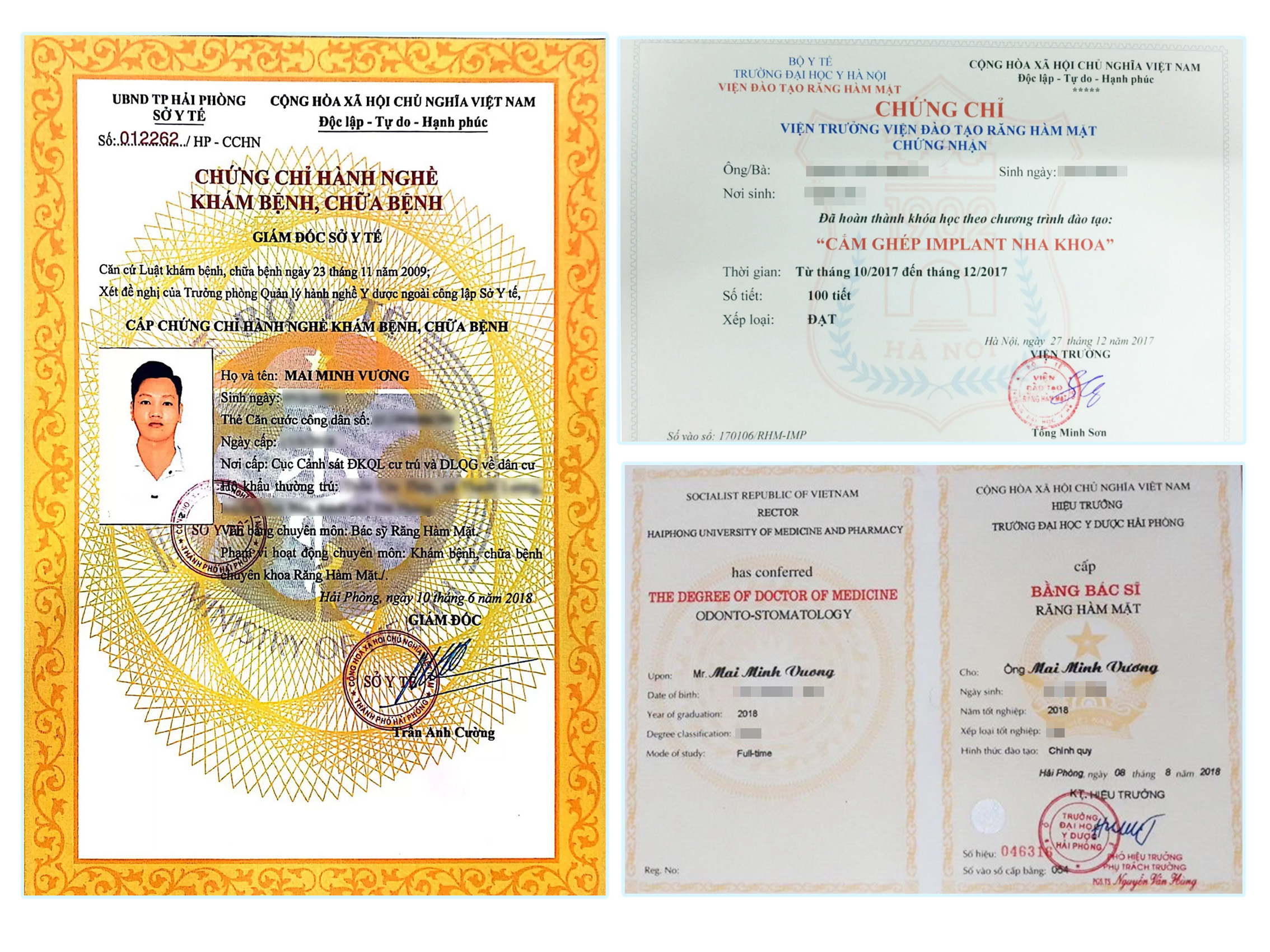 Xác định nha khoa uy tín Hải Phòng thông qua pháp lý và chứng chỉ hành nghề của bác sĩ.