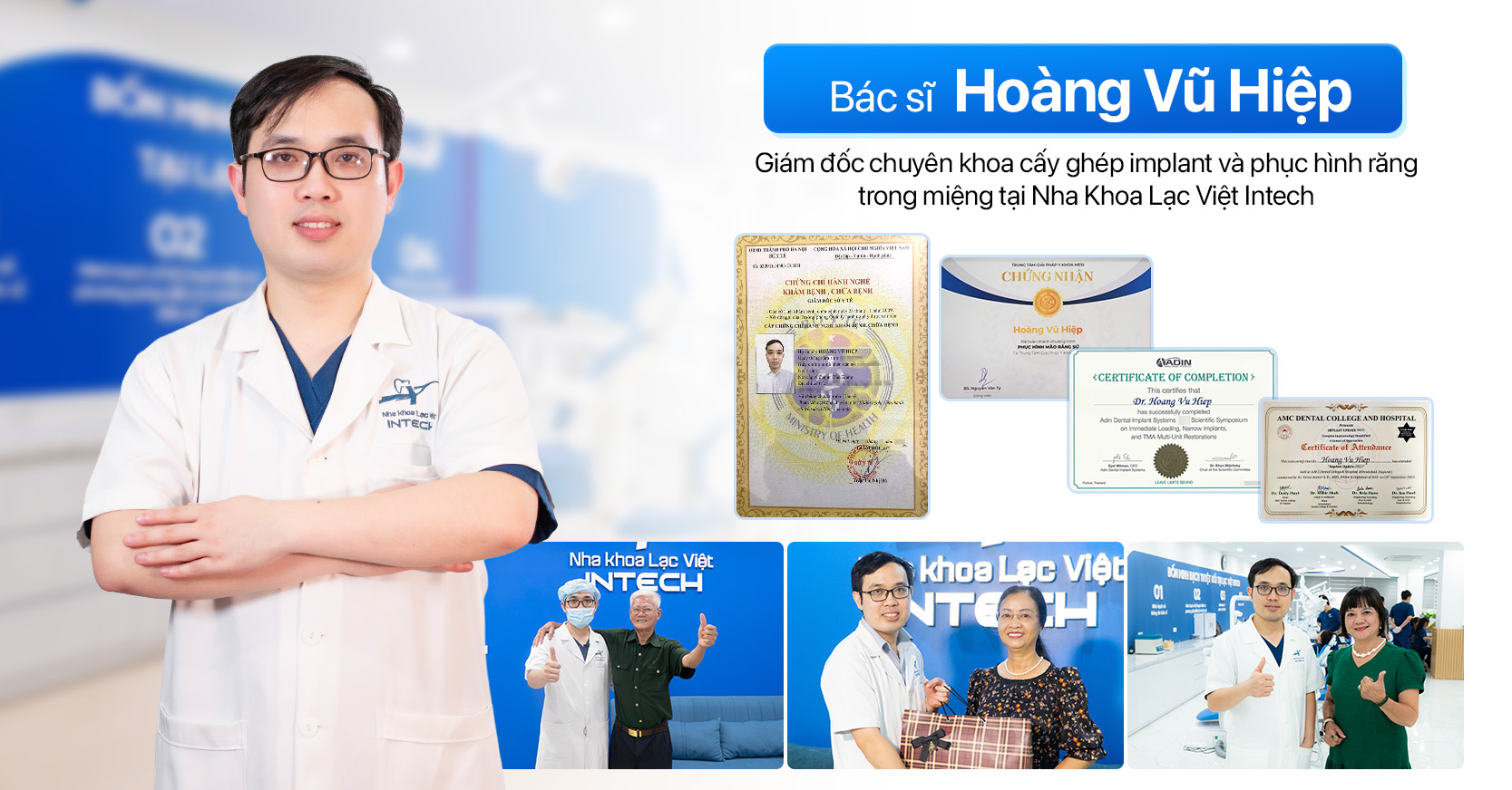 Bác sĩ Hoàng Vũ Hiệp - Chuyên gia cấy ghép implant với gần 10 năm kinh nghiệm.