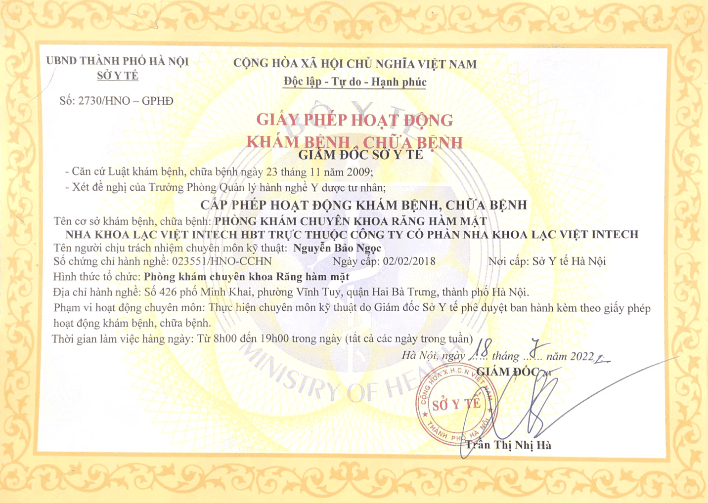 Giấy phép hoạt động 5