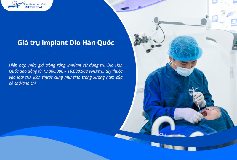 Hiện nay, mức giá trồng răng Implant sử dụng trụ Dio Hàn Quốc dao động tùy thuộc vào loại trụ, kích thước cũng như tình trạng xương hàm