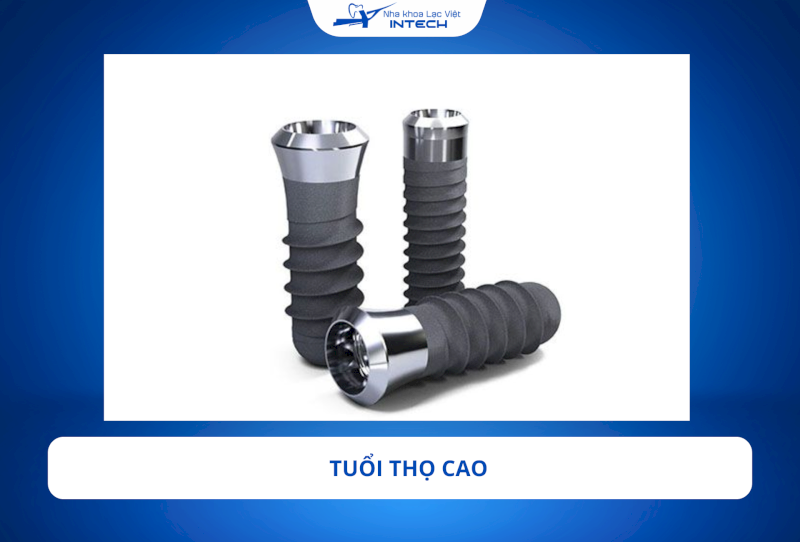 Một trong những ưu điểm nổi bật của trụ Implant Kontact là tuổi thọ sử dụng lâu dài, thậm chí có thể duy trì trọn đời nếu được chăm sóc đúng cách