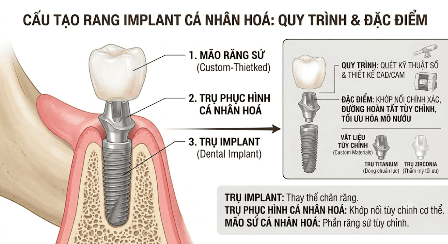 cấu tạo răng implant
