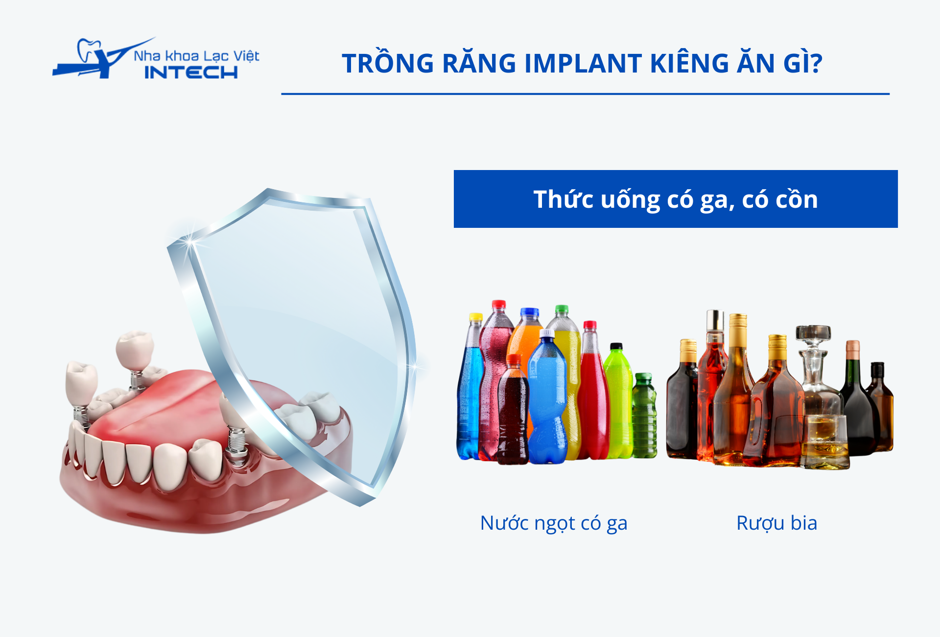 Thức uống có ga và rượu bia thường làm giảm khả năng miễn dịch, tạo môi trường lý tưởng cho vi khuẩn phát triển và gây viêm nhiễm