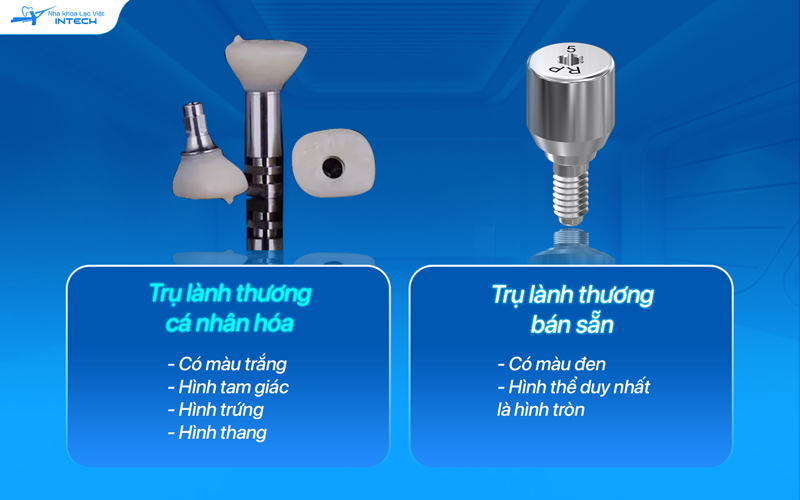 Trụ lành thương cá nhân hóa giúp mô lợi hồi phục nhanh hơn , tạo độ phồng lợi tự nhiên, hỗ trợ quá trình lắp mão răng sứ sau này