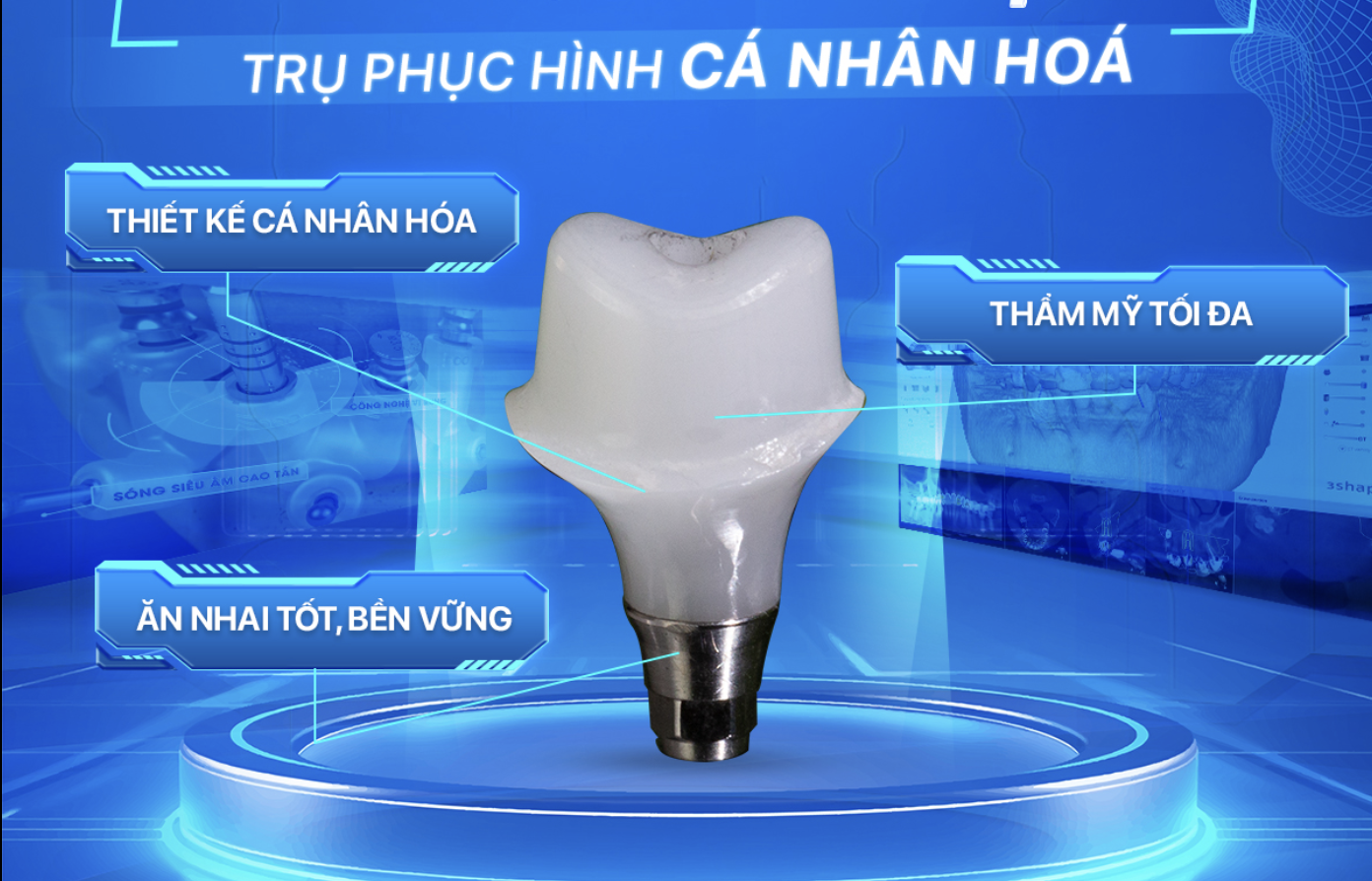 Trụ phục hình cá nhân hóa giúp cải thiện tối đa chức năng ăn nhai và thẩm mỹ cho người mất răng