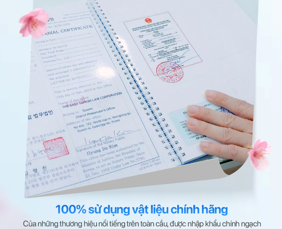 Vật liệu sử dụng đảm bảo 100% chính hãng, có đầy đủ CO, CQ.